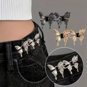Resim 1 Çift Alaşım Kelebek Bel Sıkıcı Klips, Y2K Tarzı Dikişsiz Sökülebilir Jean Sıkma Düğmeleri, Erkekler İçin Moda Aksesuarı 