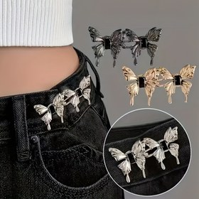 Resim 1 Çift Alaşım Kelebek Bel Sıkıcı Klips, Y2K Tarzı Dikişsiz Sökülebilir Jean Sıkma Düğmeleri, Erkekler İçin Moda Aksesuarı 