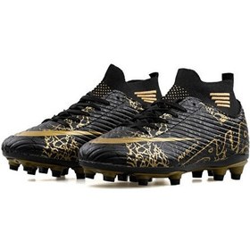 Resim Laliga Çocuk Çim Zemin Kramponu Fkrp-sıyah-sıyah-altın Siyah Siyah 