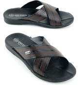 Resim Gezer Erkek Yazlık PU Taban Suni Deri Rahat Taban Ev Bahçe Günlük Terlik 