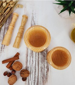 Resim El Yapımı Ağaç Havan Sarımsak Döveceği Lüx 8-10 Luk 2 Li Set 