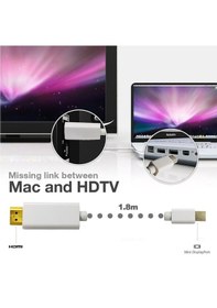 Resim Mini Displayport To Hdmi Kablo Mini Displayport Thunderbolt MacBook Uyumlu 