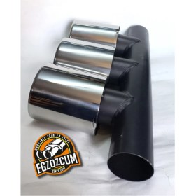 Resim Honda Type-R 100 Mm. Krom Paslanmaz 3 Lü Egzoz Çıkışı Honda Eksoz Ucu 