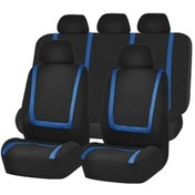 Resim Sones Evrensel Araba Koltuğu Kapağı Polyester Kumaş Otomobil Koltuğu Araba Koltuğu Kapağı Araç Koltuğu Koruyucusu İç Aksesuarları 9 Adet Set Mavi 