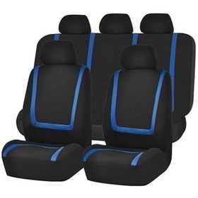 Resim Sones Evrensel Araba Koltuğu Kapağı Polyester Kumaş Otomobil Koltuğu Araba Koltuğu Kapağı Araç Koltuğu Koruyucusu İç Aksesuarları 9 Adet Set Mavi 