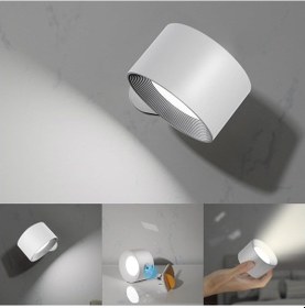 Resim Led Aplikler, Şarj Edilebilir Pil İle Çalışan Duvara Monte Lambalar, 3 Renk Sıcaklığı Ve 3 Parlaklık Seviyesi, 360 Dönme Özellikli Mıknatıslı Top, Kablolu Olmayan Okuma Işıkları Yatak Başlığı İçin Siyah 