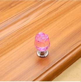 Resim Topshop1 2 Adet Pembe Kristal Damla Askılı Dolap Ve Çekmece Kolu, Şeffaf Şarap Dolabı Tutamacı Pembe 