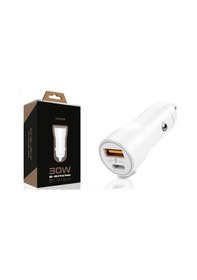 Resim 30w Usb Ve Usb-c Pd Araba Şarj Cihazı Hızlı Şarj, İphone Ve Android Uyumlu, Çift Çıkışlı Çok Renkli 