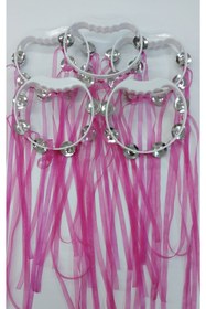 Resim HİSARAKSESUAR Fuşya Kurdelalı Süslü Tef 10 Adet 