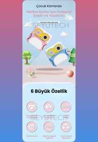 Resim SEYUTECH Çocuk Kamerası Dijital HD Video Kayıt ve Fotoğraf Termal Resim Kağıt Baskılı Yazıcı 