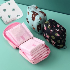 Resim 1 adet Polyester Kozmetik Çantası - Kokusuz, Su Geçirmez Olmayan Çok İşlevli Seyahat Organizatörü Tuvalet Malzemeleri, Hijyenik Ürünler ve Makyaj İçin 