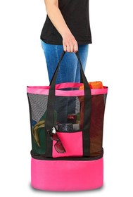 Resim Ankaflex Altı Soğuk Tutucu Termos Çanta Üstü Fileli Askılı Piknik Kamp Plaj Çantası Omuz Çantası 