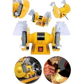 Resim CetKing Alman 125 mm Turbo 3800 Watt Çark Motoru Zımpara Balta Bıçak Bileme Makinesi Taş Motoru Taşlama Sarı 