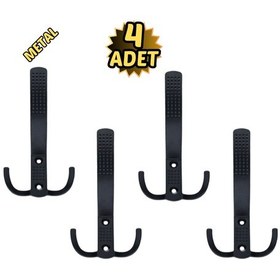 Resim Noktalı Portmanto Vestiyer Askısı Metal Mat Siyah 4 Lü Mat Siyah 