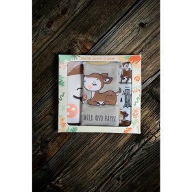 Resim Mai Perla Karaca Temalı Pamuklu Microfiber Unisex Bebek Mama Önlüğü 