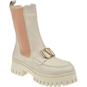 Resim Pullman Hakiki Deri Yanı Lastikli Kadın Bot Mx-zumba01 Bej-bej Bej 