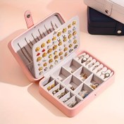 Resim 1 adet Lüks Seyahat Mücevher Kutusu - Pembe Suni Deri Taşınabilir Düzenleyici, Küpe, Yüzük, Kolye ve Aksesuarlar için Çoklu Bölümler - Yatak Odası, Banyo, Mutfak ve Ev için Şık Estetik Dekor, Mücevher Kutusu Düzenleyici, Mücevher Gösterim Kutusu, Dekoratif Depolama, Sentetik Suni Deri Dış Mekan 