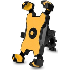 Resim Reedark 360 Dönebilen Motosiklet Ve Bisiklet Telefon Tutucu - Hızlı Kilitleme Çözme Sarı 