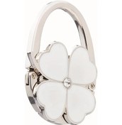 Resim Chuangyinshop 1 Adet Zarif Yonca Desenli Katlanır Çanta Askısı - Çiçek Kalp Detaylı Çinko Alaşım Masa Kancası Diğer 