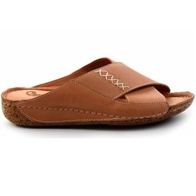 Resim Taba Hakiki Deri Kadın Terlik K04465026203 Taba 