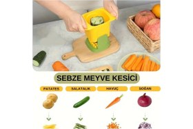 Resim Duffa Pratik Sebze Doğrayıcı ve Dilimleyici Kesici, Manual Bıçaklı Sebze Dilimleyici, Küp Doğrama Aparat 