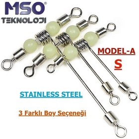 Resim MSO Olta Balıkçılık Paslanmaz Çelik Fosforlu T Fırdöndü (Mod-A) 