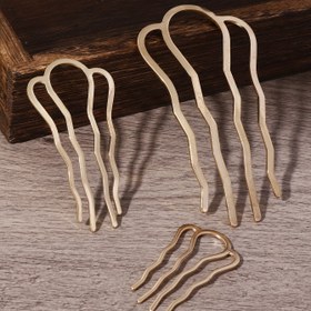 Resim 3'lü Vintage Minimalist U-Şekilli Toka Seti - Alaşım Malzemeden Yapılmış, 14 Yaş ve Üzeri İçin Uygundur 