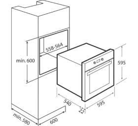 Resim Teka - HAK 625 B - Ankastre Multifonksiyonel Dijital Ekranlı Fırın - Beyaz Cam - 65 lt - 41590072 