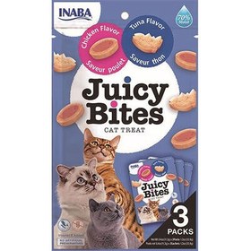 Resim Inaba Ciao Juicy Bites Tavuklu ve Tuna Balıklı Kedi Ödül Maması 3 lü Paket 