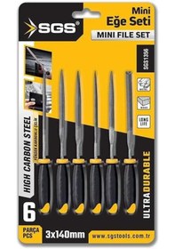 Resim Sgs Mini Eğe Seti, 6 Parça, 3x140 Mm, Metal El Aleti, Model Sgs1356 