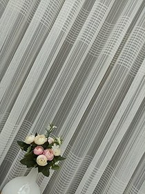 Resim Enine Çizgili Tül Perde, 350x260, Sık Pile, 1/3 