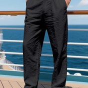 Resim Erkek Casual Gevşek Keten Pantolon - Düğme Kapatma ve Fermuar, Cep, Dış Mekan, Spor, Tüm Mevsim Giyim için Esnek Olmayan Kumaş - Plaj ve Eğlence Aktiviteleri için Mükemmel, Rahat Fit Pantolon | Düğme Fermuar Kapatma 