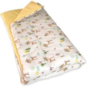 Resim 100X150 Cm Pamuklu Kumaştan Bebek Yorganı Karaca Desen/Sarı 