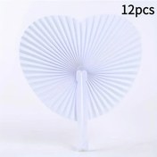Resim Willowhaven 12 Adet Kalp Şeklinde Zarif Kağıt Yelpazeler, Düğün Dekorasyonu 