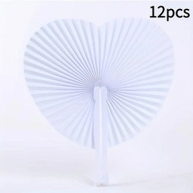 Resim Willowhaven 12 Adet Kalp Şeklinde Zarif Kağıt Yelpazeler, Düğün Dekorasyonu 