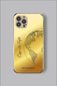 Resim Yarım Dünya Aynalı Full Gold Kılıf 