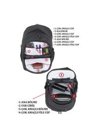 Resim Case Club Usb Aparatlı Laptop Sırt Çantası 15.6 İnç Su Geçirmez Kumaş 