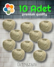 Resim 10 Adet Jüt Ip - Paketleme Ipi - Kırnap Ipi - Dekor Ipi 100 Gr - 10 Adet 