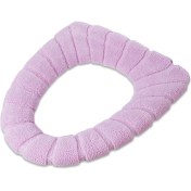Resim DouranShop Pembe Tarzı Banyo Tuvalet Kapağı Yumuşak Sıcak Koltuk Örtüsü O-Şekilli Pedler Rahat Kalın Su Örgü Klozet Paspasları (Yurt Dışından) 