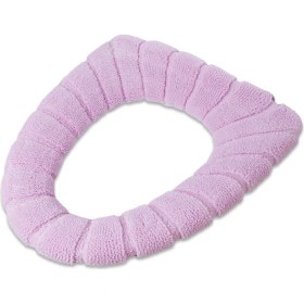 Resim DouranShop Pembe Tarzı Banyo Tuvalet Kapağı Yumuşak Sıcak Koltuk Örtüsü O-Şekilli Pedler Rahat Kalın Su Örgü Klozet Paspasları (Yurt Dışından) 