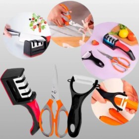 Resim Çok Amaçlı Mutfak Makas Seti Paslanmaz Çelik Ve Ergonomik Tasarım Çok Renkli 