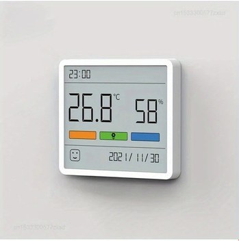 Chuangyinshop Beyaz Dijital İç Mekan Termometre Higrometre Saatli Hava İstasyonu Pil İle Çalışır