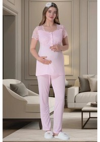 Resim Mecit Pijama Mecit 6009 Pembe Hamile Lohusa Pijama Takımı 