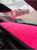 Resim SSS TEKSTİL AÇIK PEMBE peluş torpido havlusu-Torpido Göğüs Havlusu-her araca uyumlu 