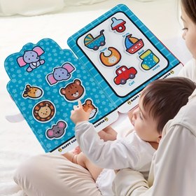 Resim Etkileşimli Bebek Sticker Kitabı - Yeniden Kullanılabilir Yapıştır & Çıkar Bulmacalar, Şekiller, Renkler, Hayvanlar ve Sayılarla Duyusal Öğrenme - Bilişsel Gelişim, Motor Beceriler, El-Göz Koordinasyonu (-5) 