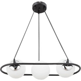 Resim Malo 3 Lü Siyah Krom Beyaz Camlı Çocuk Odası Kolidor Mutfak Yatak Odası Salon Avize 