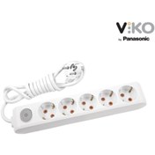 Resim VİKO Multilet Kablolu Anahtarlı Topraklı Beşli Grup Priz Uzatma 3 mt 