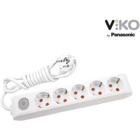 Resim VİKO Multilet Kablolu Anahtarlı Topraklı Beşli Grup Priz Uzatma 3 mt 