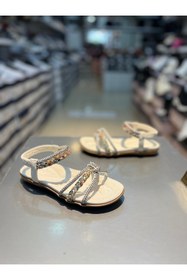 Resim Guja Kız Çocuk Taşlı Şık Düz Sandalet 