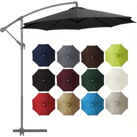 Resim Her mevsim açık hava bahçe şemsiyesi, rüzgar ve güneş geçirmez polyester örtü, 3m-8 kollu/2.7m-8 kollu/2.5m-8 kollu, 16 renk seçeneği, bahçe ve dış mekan kullanımı için uygun 